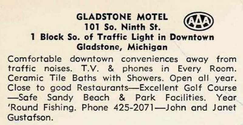 Gladstone Motel - Vintage Postcard (newer photo)